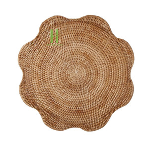 High Quality Handmade Natural Rattan Round Placemat Rattan Charger <b>Plates</b> Decor for Enhancing Dining Experience for best price - Product Image 3