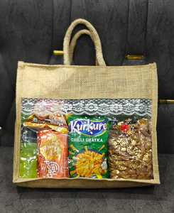 Bolsa de yute con ventana, logotipo personalizado, bolsa de arpillera natural para exhibición de productos, embalaje de regalo, bolsa de mano para fiestas y eventos, venta al por mayor. - Product Image 3