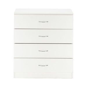 Commode blanche minimaliste à 4 tiroirs pour la maison, le sous-sol, la ferme, l'appartement, les chambres - Product Image 1