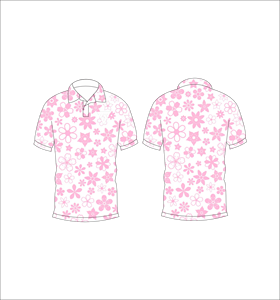 เสื้อโปโลผู้ชายลายดอกไม้สีชมพู แขนสั้น สไตล์ลำลอง แฟชั่นกอล์ฟ รับทำโลโก้ตามสั่ง รับผลิตแบบ OEM ODM ขายส่ง - Product Image 3