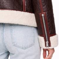 Veste en peau de mouton respirante Elinor Choco Brown - Veste en peau de mouton marron - Cuir