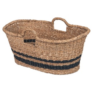 Oval seagrass <b>basket</b> with integrated handle Handmade <b>Storage</b> <b>Basket</b> Wholesale eco-friendly Made in Vietnam - Product Image 1