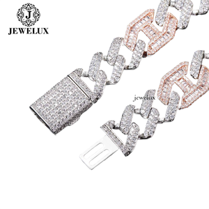 High Quality <b>Statement</b> <b>Necklace</b> 925 Silver Plated Moissanite Geometric Link Chain Luxury Party Jewelry Unisex For Sale - Product Image 1