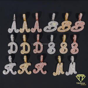 สร้อยคอพรีเมียมแบบ Iced Out สลักชื่อตามสั่ง พร้อมต่างหูเข้าชุด ประดับเพชรโมอิสซาไนต์ เครื่องประดับฮิปฮอป - Product Image 6