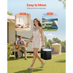 Macchina per il ghiaccio a 9 cubetti, pronta in 6 minuti, 26 libbre in 24 ore, autopulente, portatile, con paletta e cestello - Product Image 6