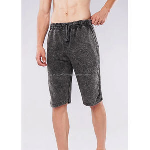 Pantalones cortos de algodón para hombre, ropa de calle corta con logotipo personalizado y lavado ácido, 380gsm, alta calidad, Verano - Product Image 6