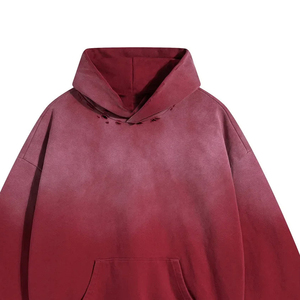 Sweat-shirt à capuche rose oversize unisexe en molleton bouclette, couleur unie, avec poches, idéal pour l'automne - Product Image 6
