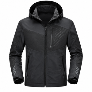 Men's <b>Hooded</b> Softshell Jacket Waterproof Windproof Breathable Outdoor Winter <b>Coat</b> OEM Custom - Product Image 2
