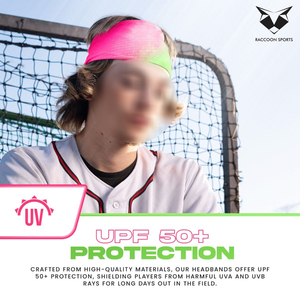 Non-Slip Premium Gradient Pink & Neon Green Moisture-Wicking Breathable Performance Baseball <b>Headband</b> For Gym & Running - Product Image 3