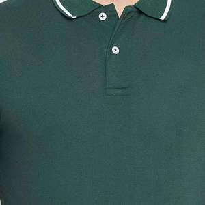 Chemises pour hommes en polyester/coton, motif uni, fabrication ODM, décontractées, pour le golf et le sport, avec logo tricoté sur le devant - Product Image 5