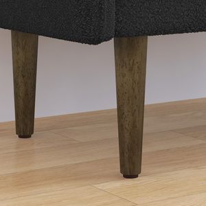 Sgabello contenitore in velluto Teddy nero 116,6 cm x 42,5 cm x 55,2 cm per appartamenti, soggiorni e camere da letto - Product Image 5