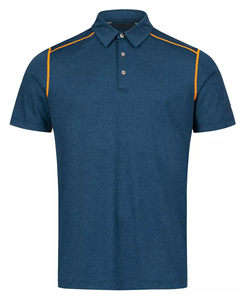 Men's Custom Made Solid Color Short Sleeve Cotton <b>Polo</b> Shirt Casual Breathable Regular Fit Knitted Design <b>Orange</b> Trim Detail - Product Image 1