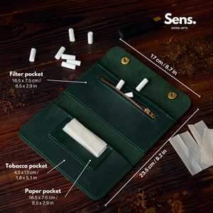 Custom Handmade Genuine Leather Pipe <b>Roll</b> Pouch Portable Tobacco Pipe Storage Case Bag Travel <b>Kit</b> PRB-0031B - Product Image 6