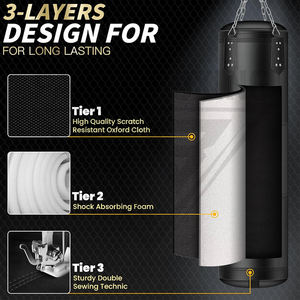 Los Más Vendidos, Bolsas de Boxeo de Piel Auténtica de la Más Alta Calidad, con Logotipo Personalizado, Bolsas de Boxeo de PU Resistentes con Relleno de Arena - Product Image 2