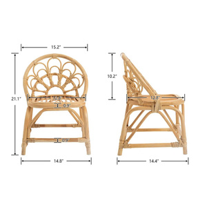 Fauteuil Paon en Rotin Naturel Tressé à la Main, Fauteuil d'Appoint en Rotin Naturel pour Salon, Chambre, Crèche, Sièges pour Enfants - Product Image 3