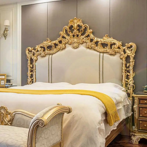 Juego de Dormitorio de Lujo Francés en Madera de Caoba Maciza Tallada a Mano, Estilo Antiguo, con Espacio de Almacenamiento, Tamaño King, Muebles de Dormitorio Principal para Mansión - Product Image 1