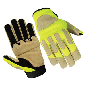 Gants de mécanicien à adhérence extrême, noirs et jaunes, haute performance, durables, protecteurs et renforcés pour hommes et femmes - Product Image 1