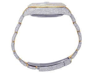 Reloj BOJ R.O.L.E.X.039 para Hombre, Diseño Hip Hop, Correa Blanca, Moissanita Completa, Lujo, Moda, Cuarzo Analógico, Acero, 41MM, 3BAR, Resistente al Agua - Product Image 5