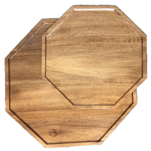 Assiette de présentation vintage marron brossé en acrylique et bois pour événements, fêtes, hôtels, restaurants – Décoration de table économique - Product Image 4