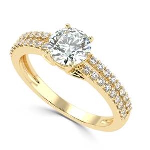 Anillo artesanal para mujer de oro de 14 quilates con diamantes naturales incrustados deslumbrantes, 1.03 quilates, color H, claridad VS1 - Product Image 5