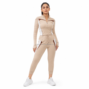 Women's Performance Half Zip Tracksuit <b>Athletic</b> Jogger Set Fitness Sportswear Custom Logo OEM ODM Wholesale Apparel Manufacturer - Product Image 1