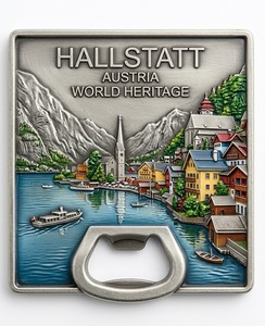 3D Hallstatt Beer Bottle Opener Nickel Plated Iron Soft Enamel Metal Opener for Tourist Souvenirs - Product Image 3