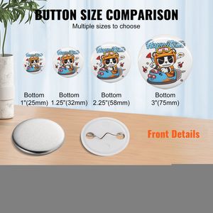 Kit de 500 pièces pour badges bouton DIY de 32 mm (1,25 pouces) avec dos à épingle et dessus en métal, qualité automatique pour nettoyage plastique/métal - Product Image 5