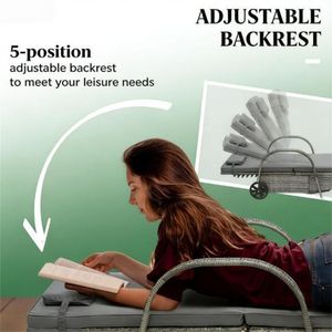 2 Sdraio e Sedie da Esterno Grigie con Comode Funzionalità Relax - Product Image 4