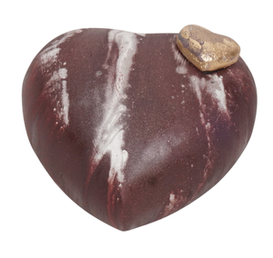 Heart Shape American Style Cremation Urn TEXTURE WHITE WASH Color with Gold Hearts Customizable Designs for Adult - Product Image 3