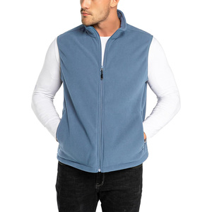 Custom <b>Men's</b> Casual Winter <b>Fleece</b> Vest Lightweight Breathable Thermal <b>Gilet</b> Outdoor Wear Cotton Blend Zipper Closure Pockets - Product Image 1