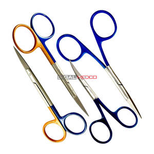 Tijeras Profesionales para Iris de 4.5 Pulgadas, Tijeras Quirúrgicas de Punta Afilada, Hojas Curvas y Rectas, Mango con Código de Color, Alemánas - Product Image 2