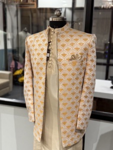 Blazer Jodhpuri Jacquard de Luxe pour Homme, Style Indo-Occidental, Idéal pour Mariage et Réception, avec Veste Kurta, Tenue Ethnique Haut de Gamme - Product Image 4