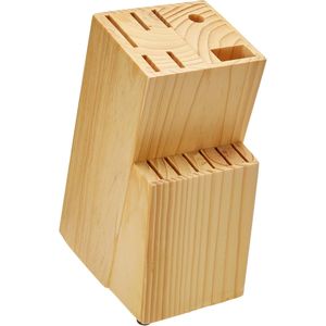 Ensemble de 14 couteaux de cuisine ergonomiques en acier inoxydable à haute teneur en carbone, construction Full Tang, avec aiguiseur, manche en pin B - Product Image 1