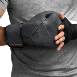 Gants d'entraînement de boxe gris mat de qualité supérieure avec accent doré, mitaines de sparring professionnelles pour le kickboxing, fabricant en gros - Product Image 5