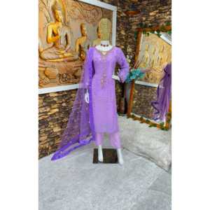 Conjunto de Traje de Fiesta para Mujer de Diseñador con Hermoso Dupatta, Parte Superior e Inferior - Product Image 6