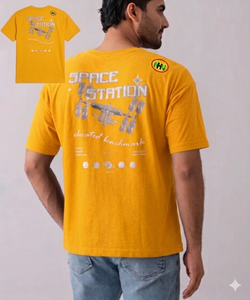 M2655 OEM&ODM Geometric Pure Cotton Printed Breathable Antibacterial Men's Short Sleeve O-Neck T-shirt <b>Sunscreen</b> 230g 2025 New - Product Image 1
