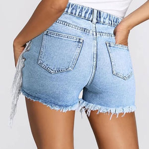 Pantalones Cortos de Mezclilla Tejida para Mujer, Transpirables, Estilo Urbano, Casuales de Verano, Cintura Media, ¡Gran Oferta! - Product Image 2