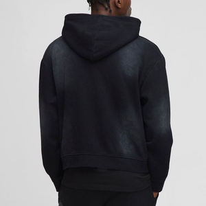 Sweat-shirts d'hiver personnalisés brodés pour hommes, 100% coton molletonné, épais, coupe oversize, style vintage, délavé à l'acide et à la pierre, avec poche, uni - Product Image 2