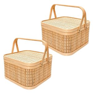 PHU HAO Best Selling Eco-Friendly Bamboo Gift <b>Basket</b> <b>Square</b> Shape with Lid for Gift Packaging Home Decor - Product Image 1