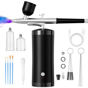 High Pressure Airbrush <b>Kit</b> with Display Compressor for Nail Art Cake Makeup Barber Liquid Stain - Product Image 3