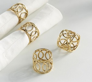 Anillos de Servilleta Circulares de Aluminio Hueco de Lujo, Diseño Moderno, 4.5cm de Ancho, Duraderos, Ecológicos, Decoración para Mesa de Boda - Product Image 1