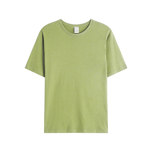 T-shirt à manches courtes pour homme, col rond, coupe classique, couleur unie, style décontracté, jersey tricoté, 100% coton - Product Image 3