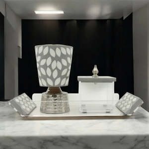 Quemador de incienso PearlNova con incrustaciones de nácar, bandeja acrílica, mosaico de conchas de lujo, para una elegante decoración del hogar árabe. - Product Image 2