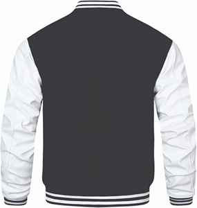 Veste universitaire pour homme, broderie personnalisée, toile, col montant, logo sur le devant, service OEM personnalisé - Product Image 4