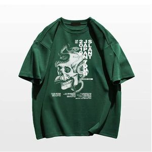 Camiseta Unisex de Algodón Slub con Número Estampado, Manga Corta, Holgada, para Hombre, Estilo Casual de Verano - Product Image 3