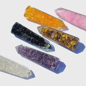 Hot Selling Polished Orgonite Obelisk Wholesale Natural Gemstone Chips PENCIL Shape Reiki Massage Orgone <b>Wand</b> Point Carved - Product Image 4