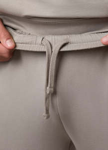 Men's Beige Knitted <b>Fleece</b> Thickness Waterproof Breathable Sweatpants Elastic Waist Drawstring Formal Joggers Cotton <b>Pants</b> - Product Image 4