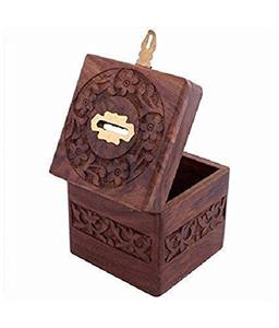 Wooden Small Money Bank Coin <b>Box</b> for Money Storage Money Bank Big Size Money Bank with <b>Lock</b> Gullak for Kids (Brown) - Product Image 2