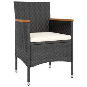 Ensemble de 4 chaises et tabourets de jardin blanc crème et noir pour un confort extérieur - Product Image 3