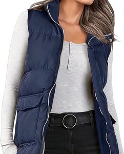 <b>Women's</b> Breathable Winter Puffer Vest <b>Sleeveless</b> Lightweight Nylon <b>Jacket</b> Quilted Outerwear Warm Padding Zipper Front Casual - Product Image 4
